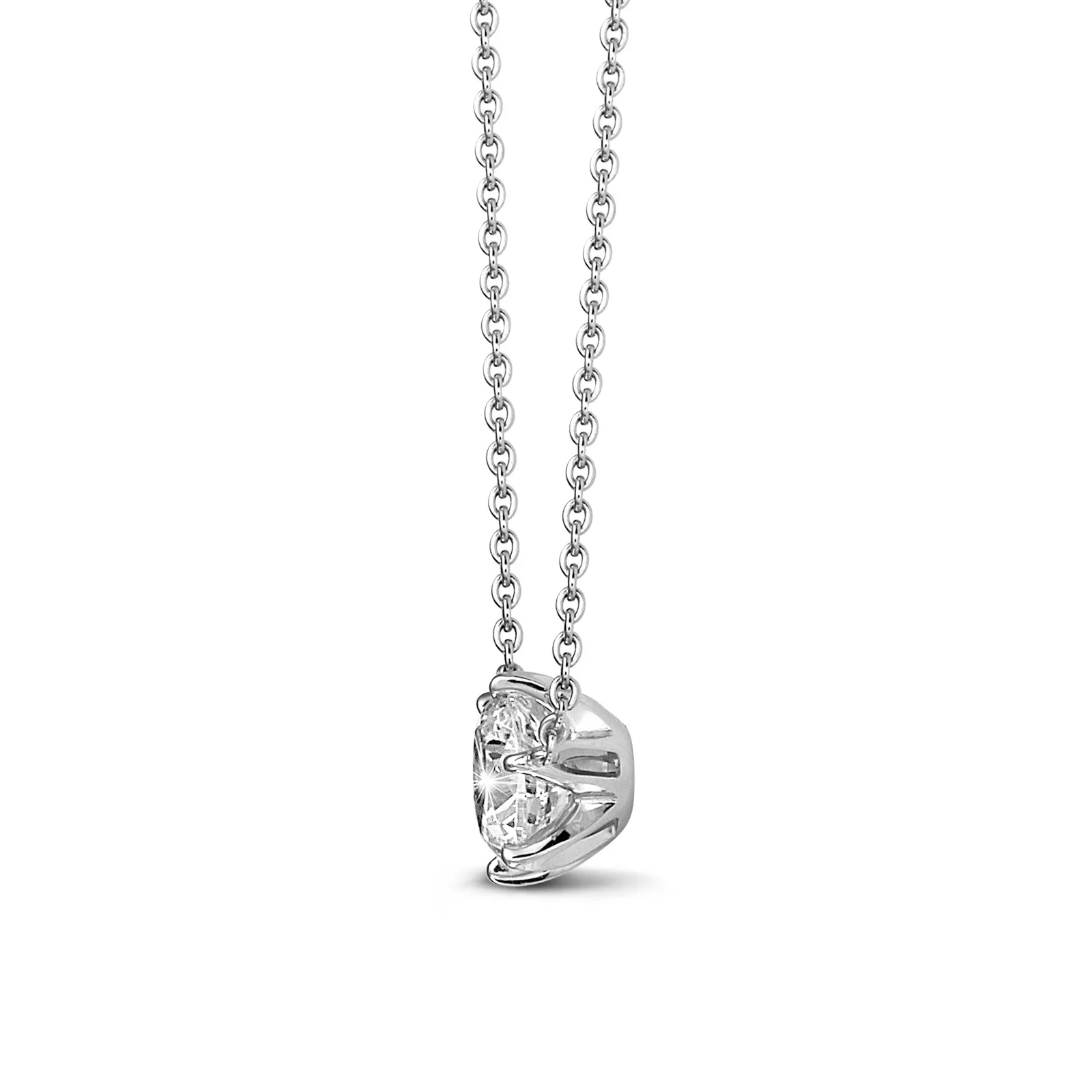 0.90 quilates colgante solitario en oro blanco con diamante redondo 