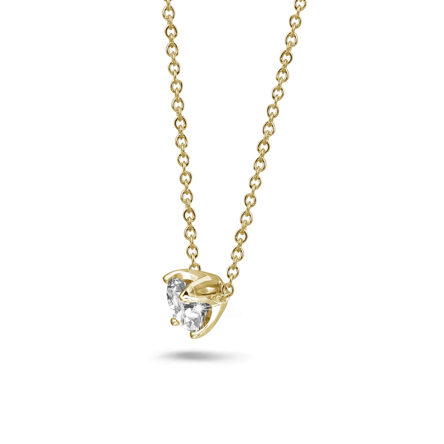 1.00 quilates colgante solitario en oro amarillo con diamante redondo 