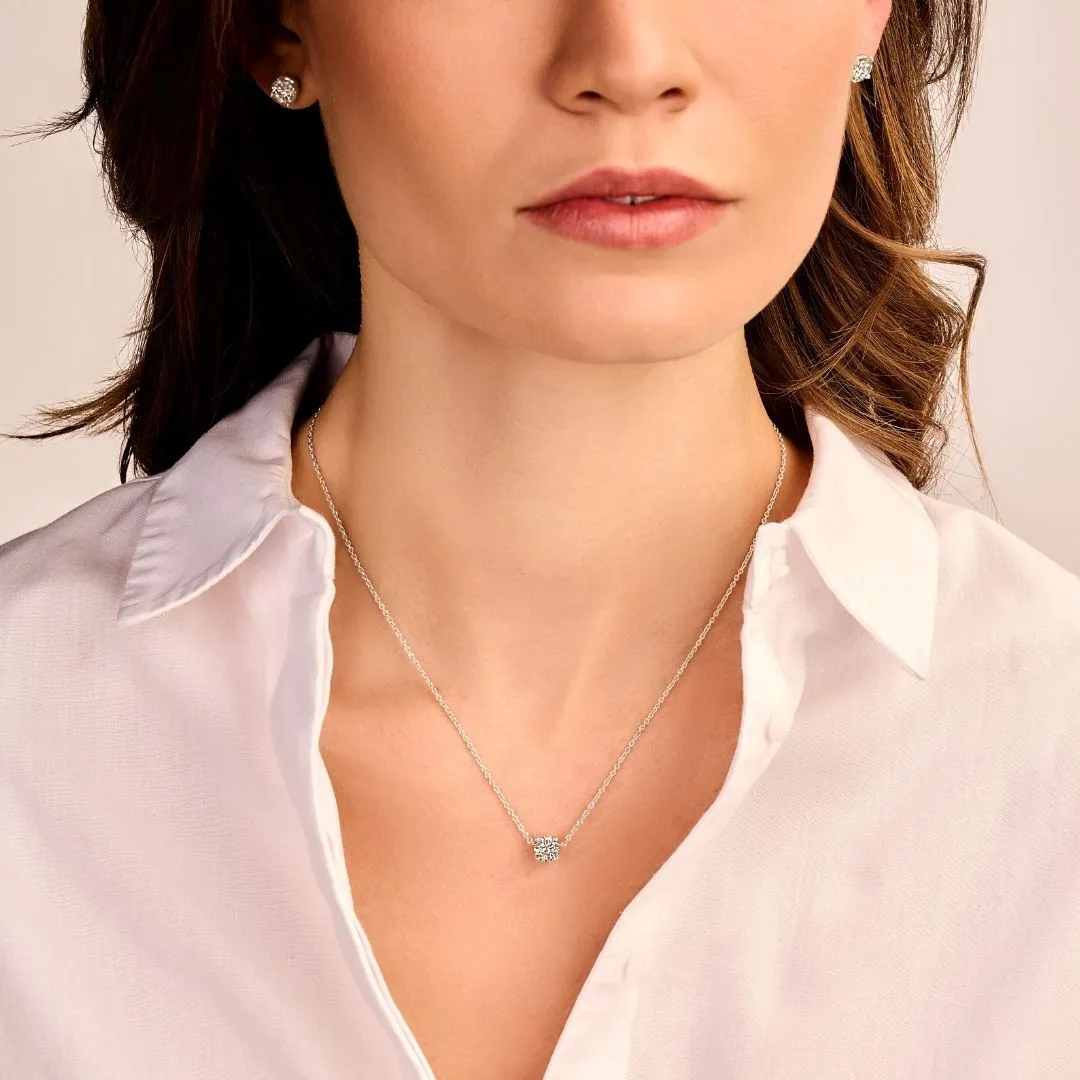 1.00 quilates colgante solitario en oro amarillo con diamante redondo 