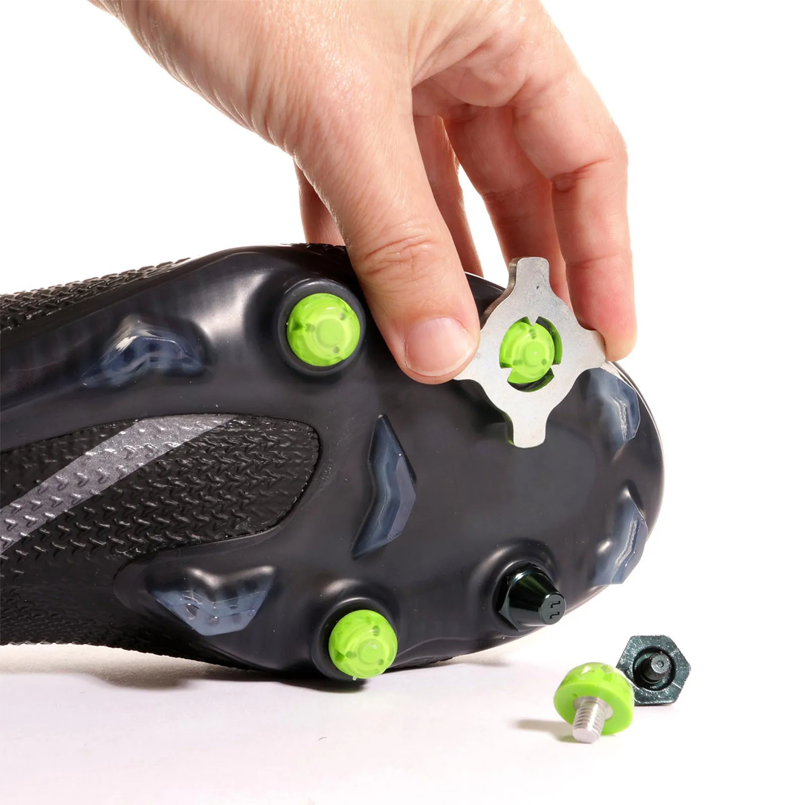 12x taco goma TPU botas fútbol estándar Studiamonds verde