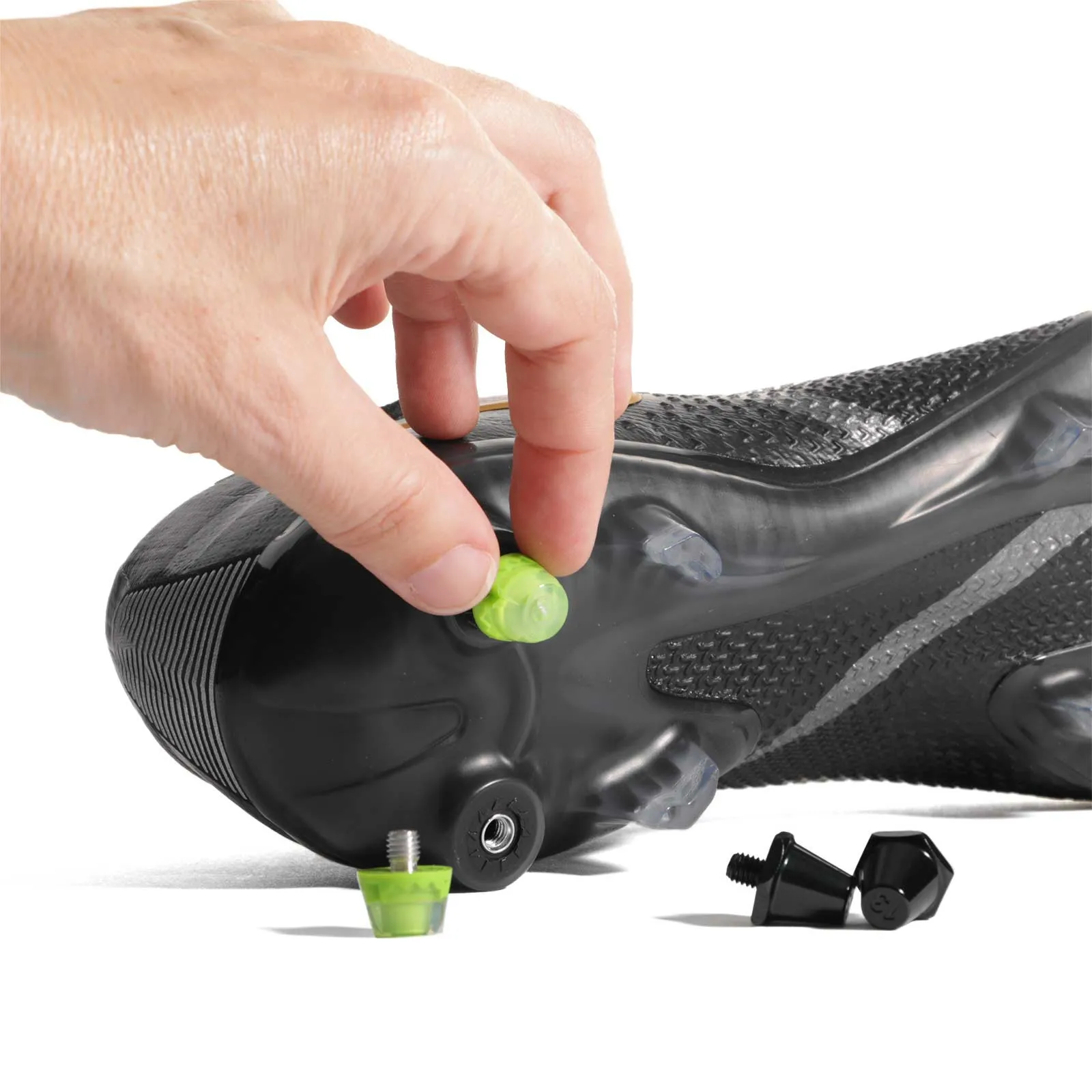12x taco goma TPU botas fútbol estándar Studiamonds verde