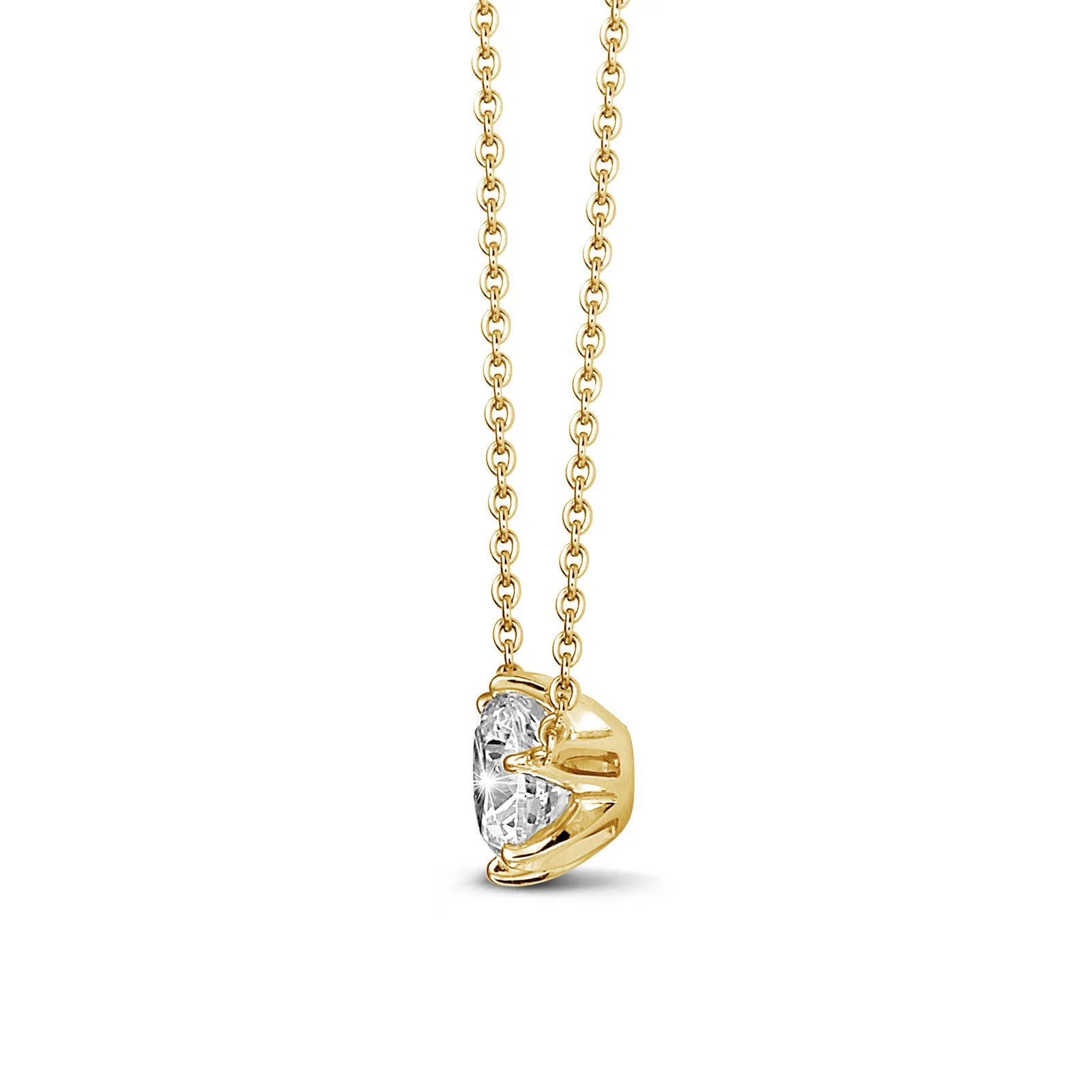 2.00 quilates colgante solitario en oro amarillo con diamante redondo 