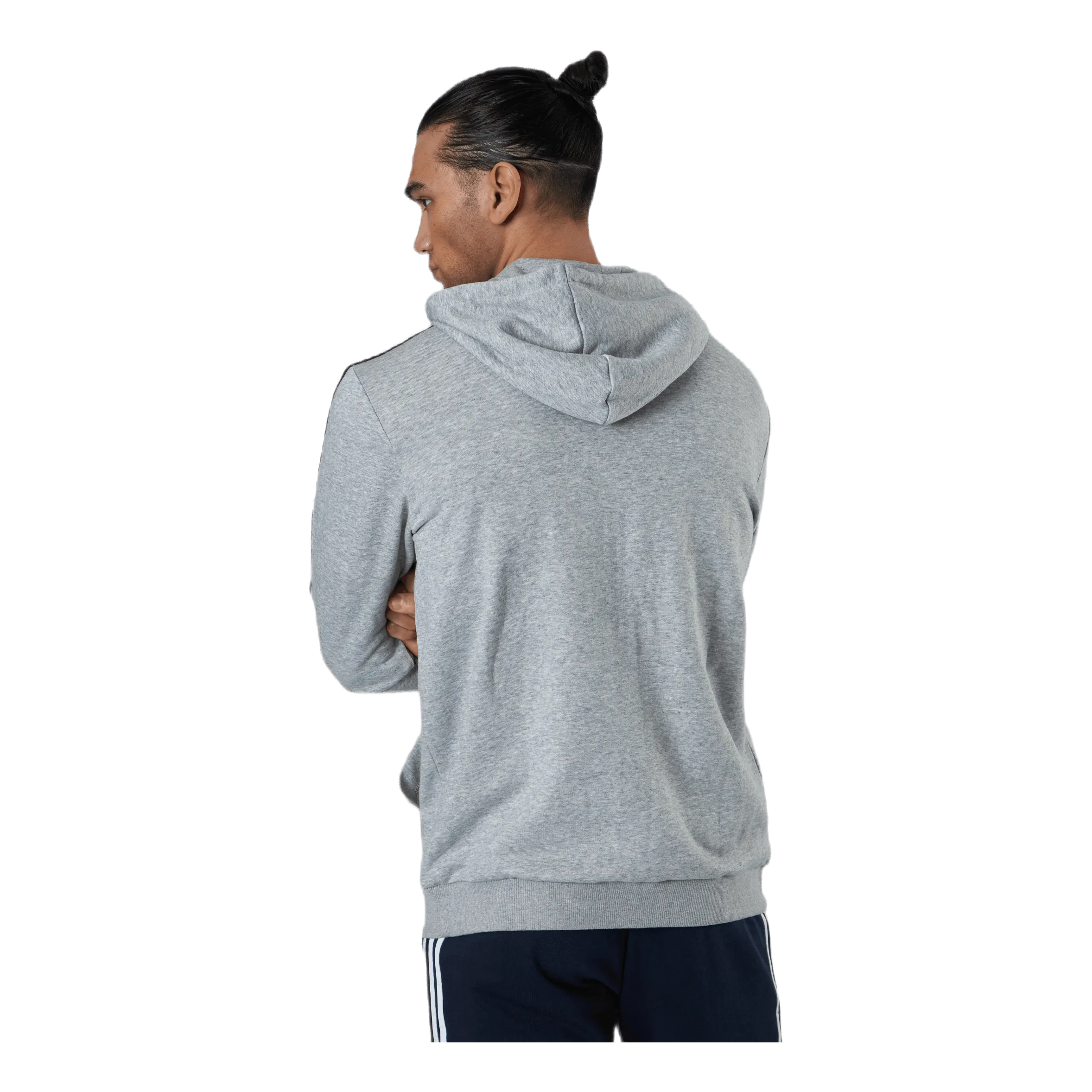 ADIDAS ESSENTIALS FULLZIP HOODIE MEDIUM GREY HEATHER / BLACK