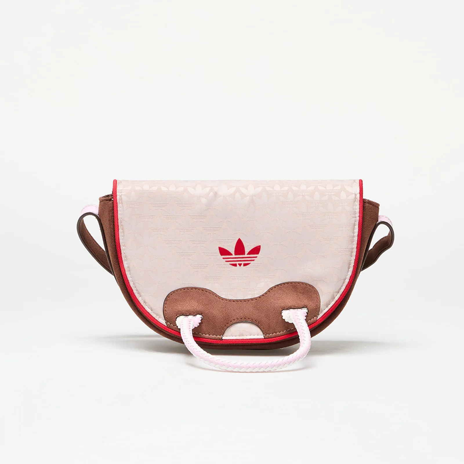 adidas Trefoil Monogram Jacquard Suede Satchel Bag
