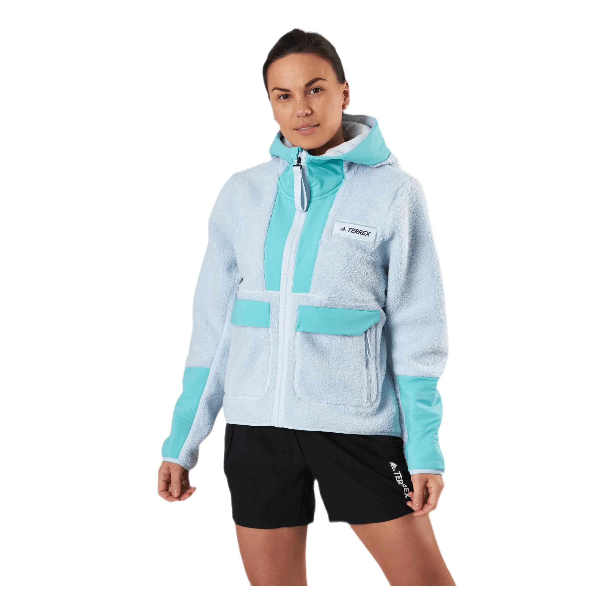 Adidas W Terrex Sherpa Fullzip Fleece Acid Mint / Halo Blue