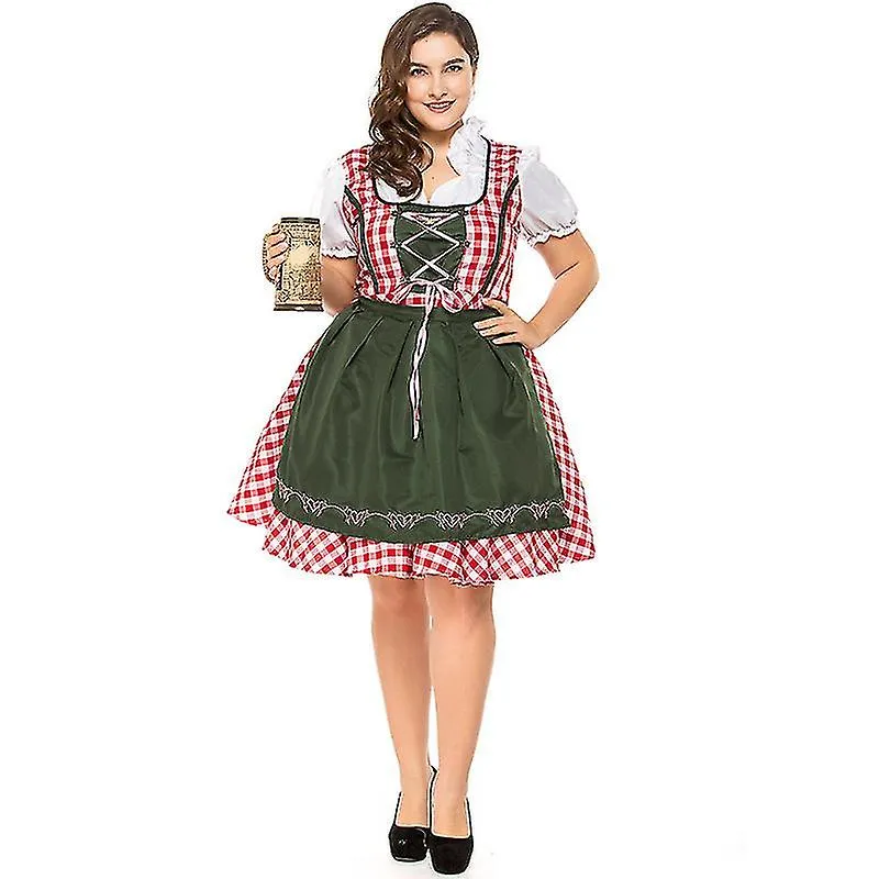 Alemán Oktoberfest Plus Size Vestido Bávaro Traje Tradicional de Cerveza Vestido Festivo Fiesta Baile Vestido Talla Grande