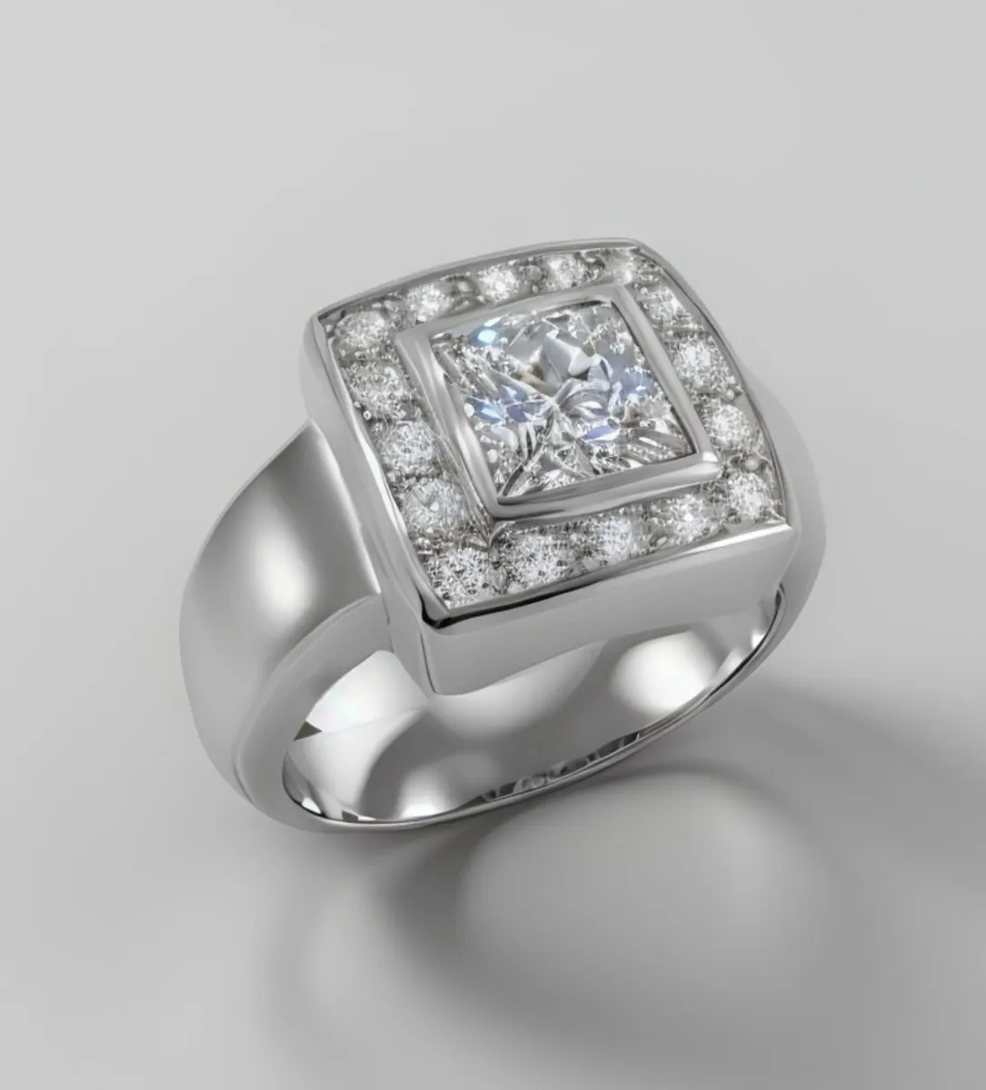 Anillo de oro blanco y diamantes. 111_4678
