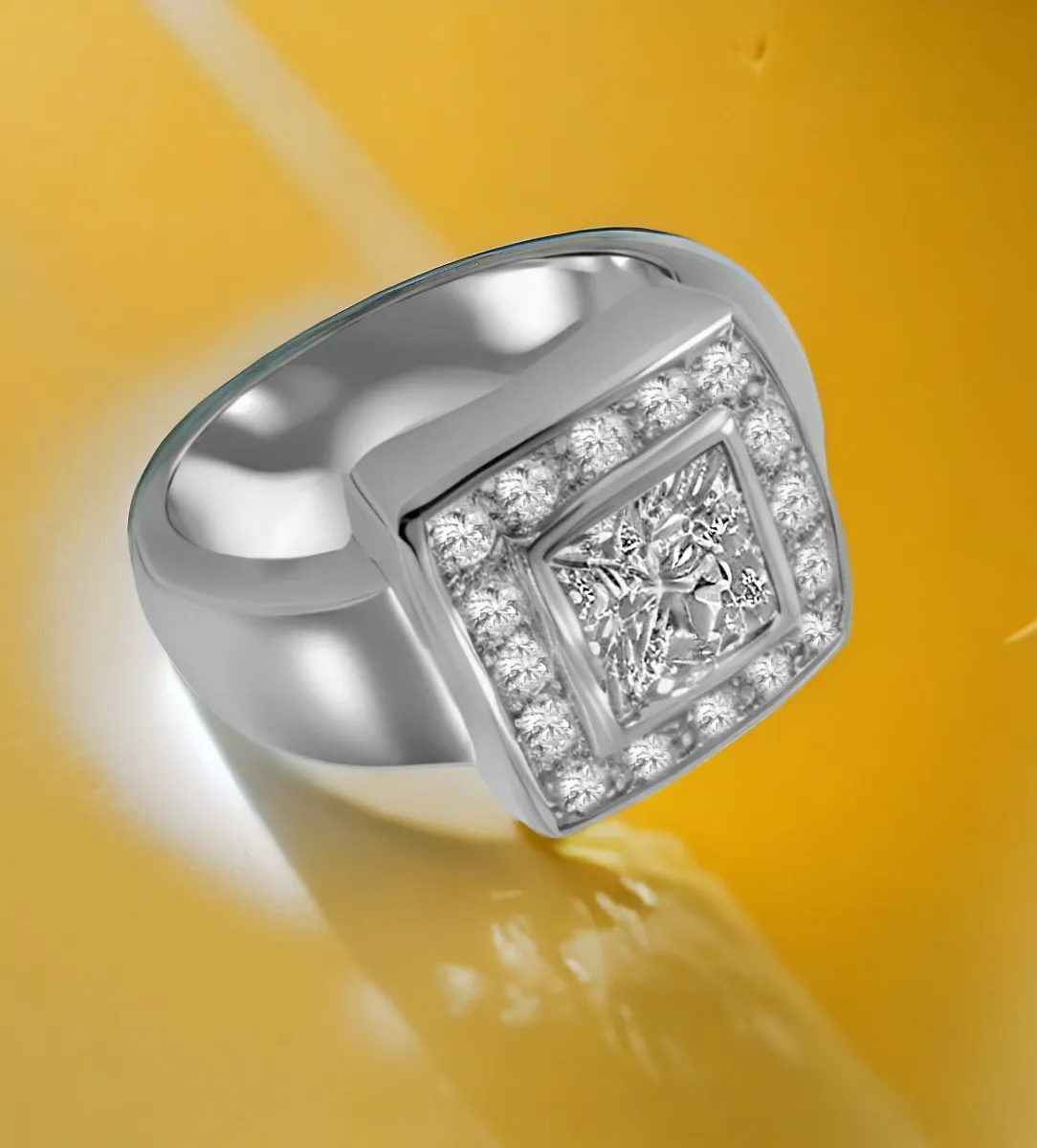 Anillo de oro blanco y diamantes. 111_4678