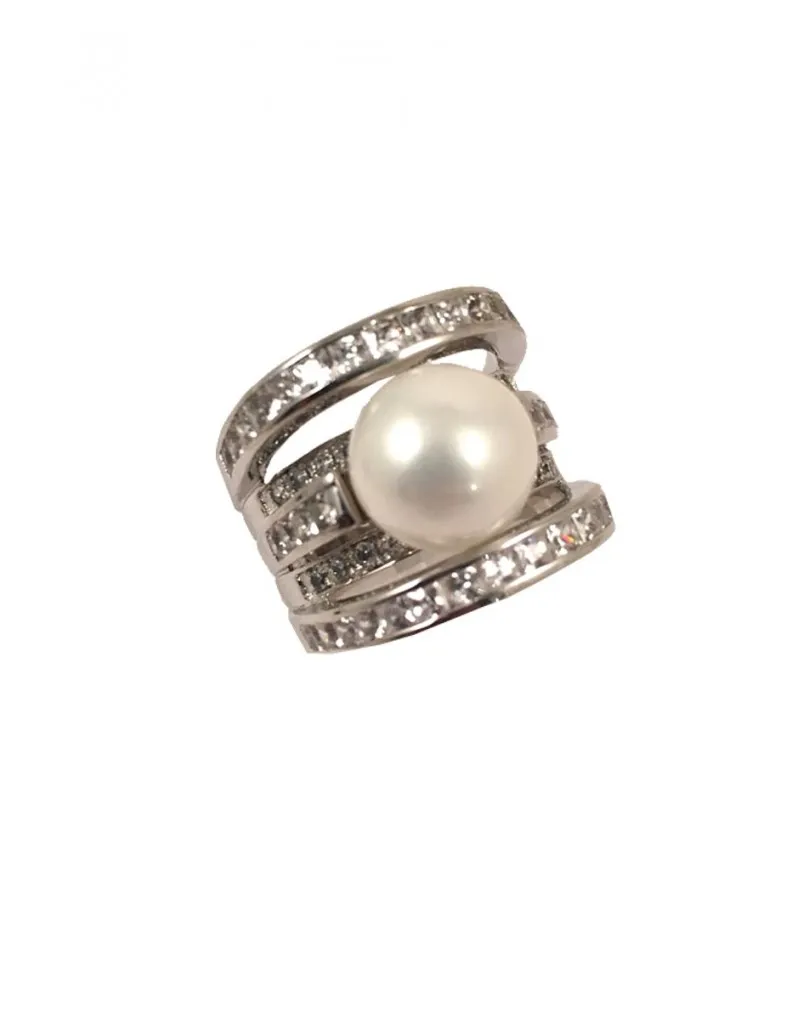 ANILLOS DE PERLA Y CIRCONITAS EN BISUTERIA FINA ELEGANTE