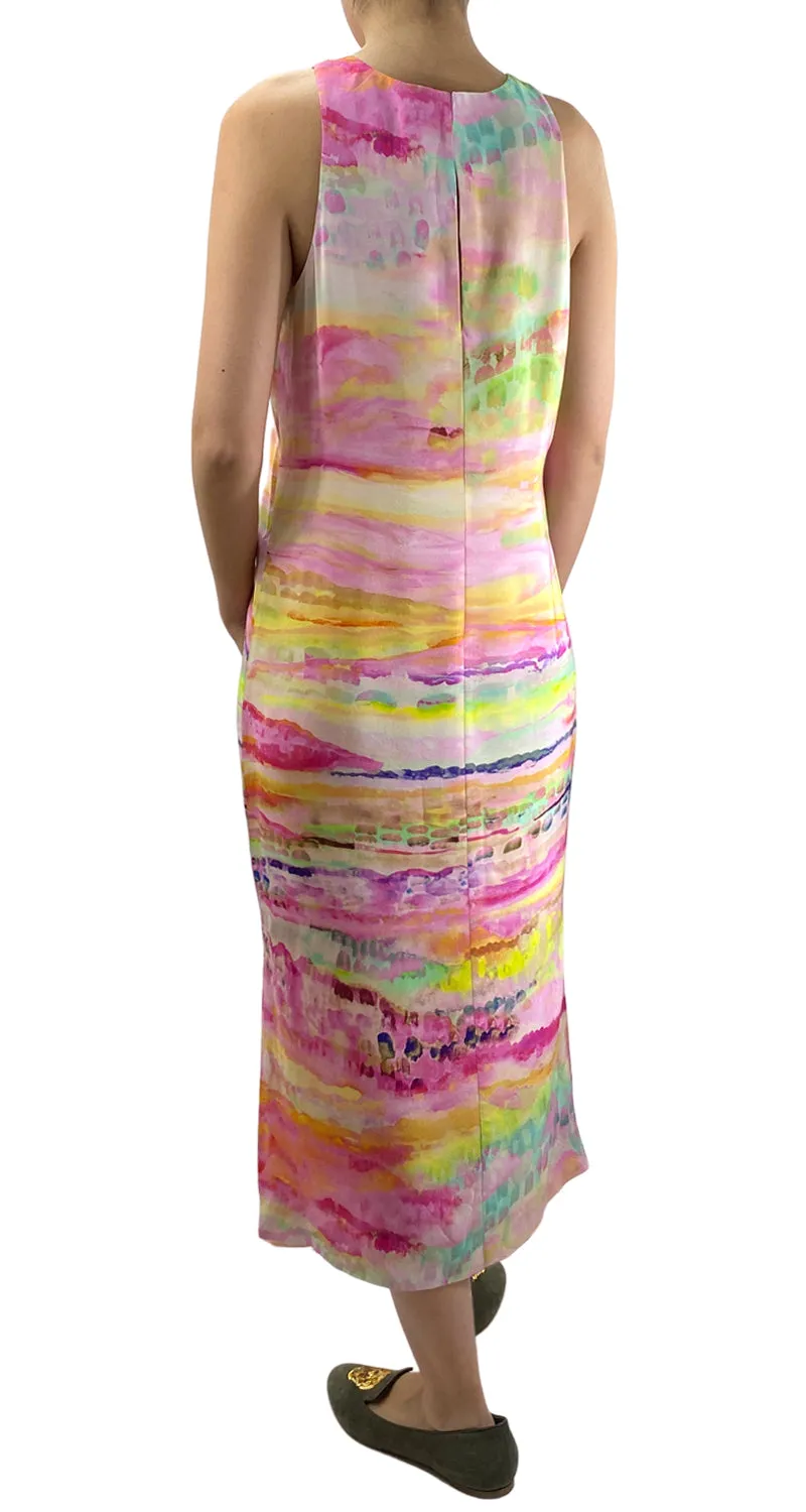 ANTHROPOLOGIE Vestido Seda Multicolor