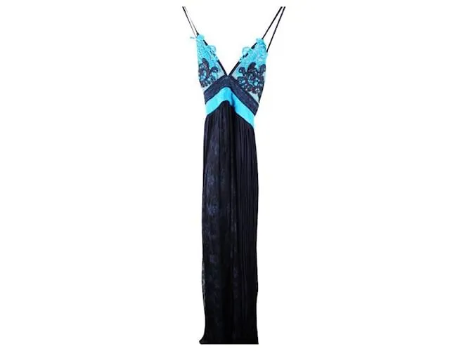 Autre Marque DISEÑADOR CONTEMPORÁNEO Vestido de encaje sin espalda Azul marino 