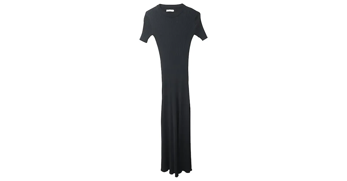 Autre Marque Vestido de canalé con espalda abierta Sasha de algodón negro de Anna Quan 
