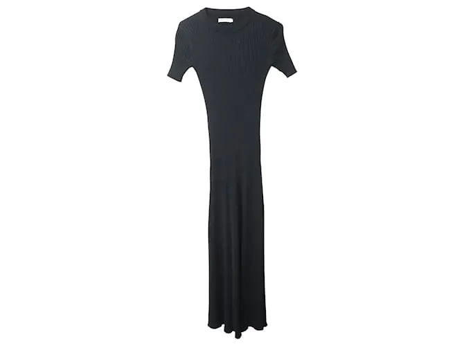 Autre Marque Vestido de canalé con espalda abierta Sasha de algodón negro de Anna Quan 