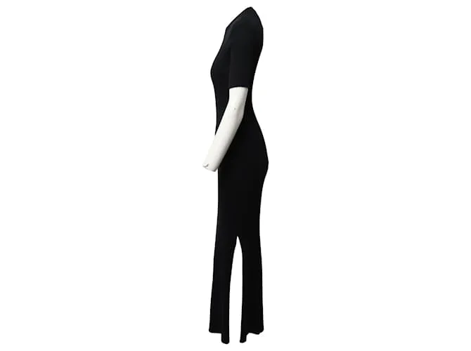 Autre Marque Vestido de canalé con espalda abierta Sasha de algodón negro de Anna Quan 