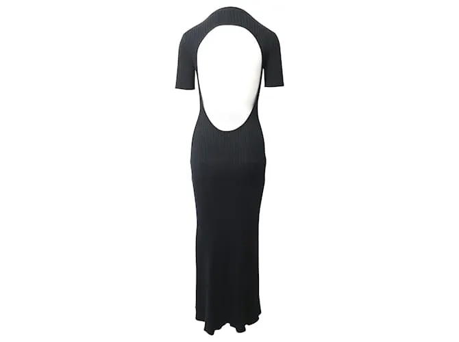 Autre Marque Vestido de canalé con espalda abierta Sasha de algodón negro de Anna Quan 