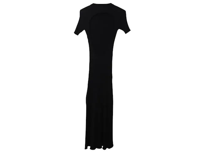 Autre Marque Vestido de canalé con espalda abierta Sasha de algodón negro de Anna Quan 
