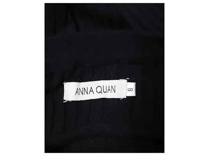 Autre Marque Vestido de canalé con espalda abierta Sasha de algodón negro de Anna Quan 