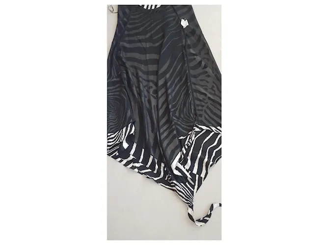Autre Marque Vestido largo con escote pronunciado en la espalda Estampado de cebra 