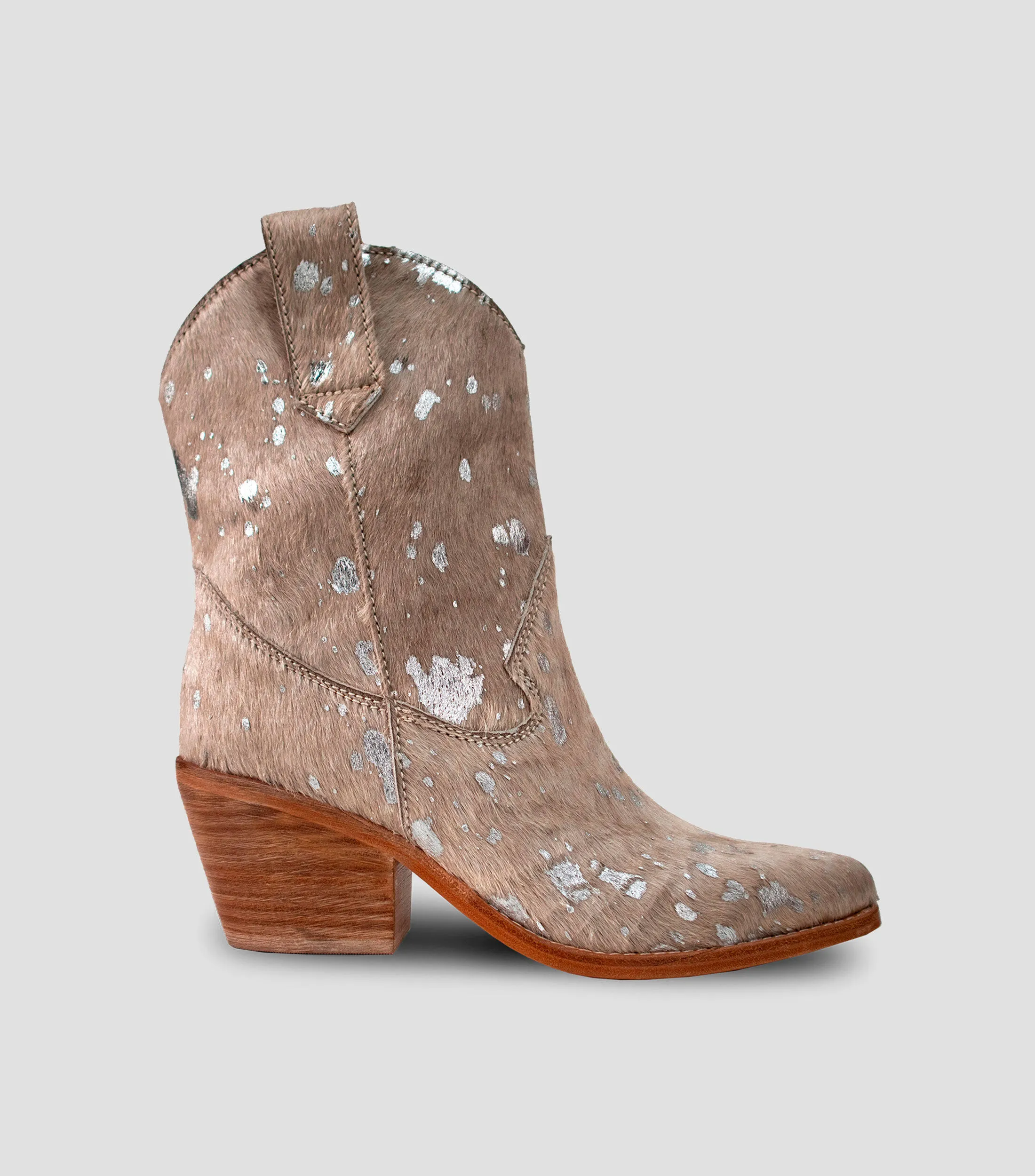 Bala Di Gala Botines vaqueros en piel con tacón medio ancho Mujer