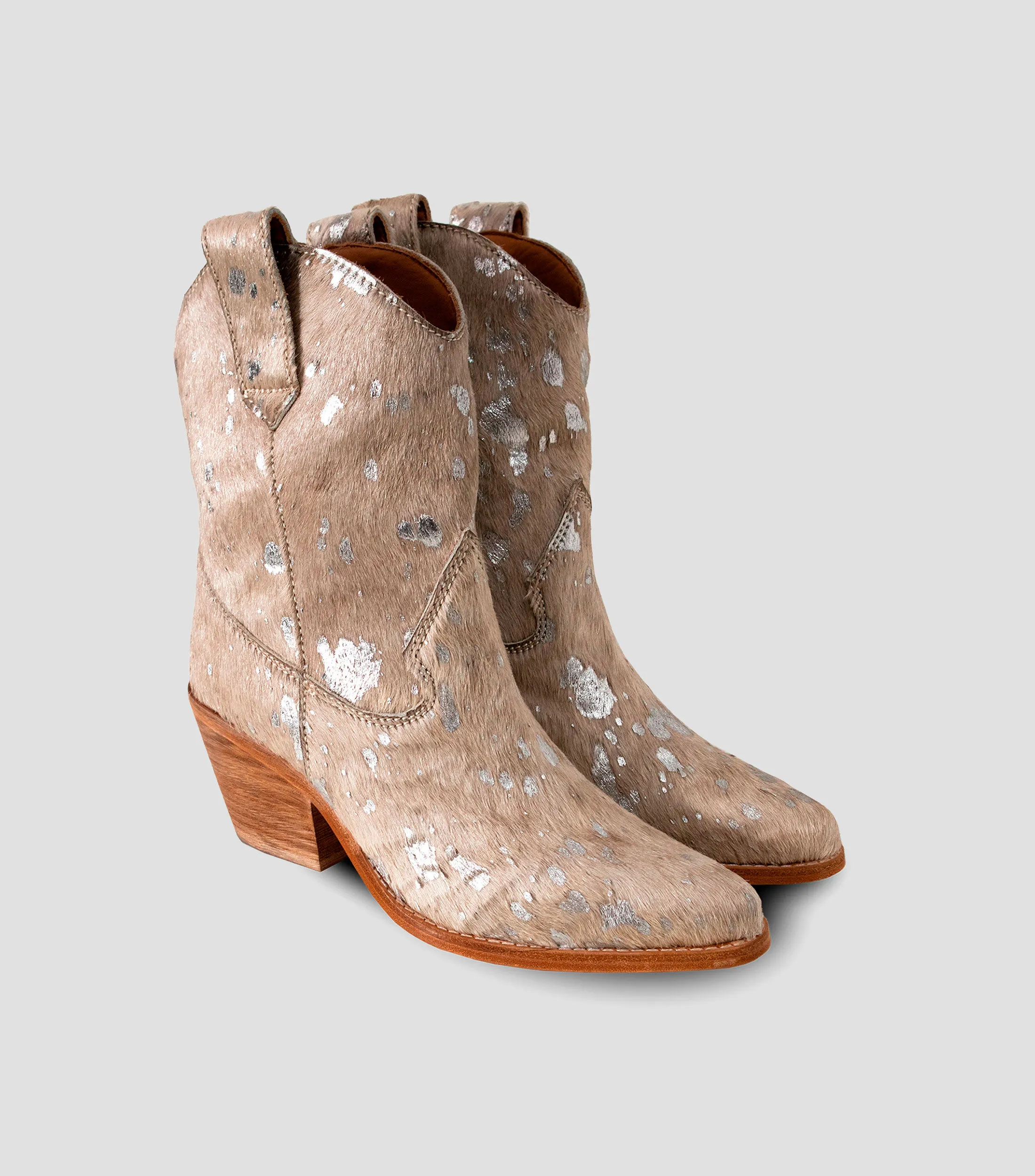 Bala Di Gala Botines vaqueros en piel con tacón medio ancho Mujer