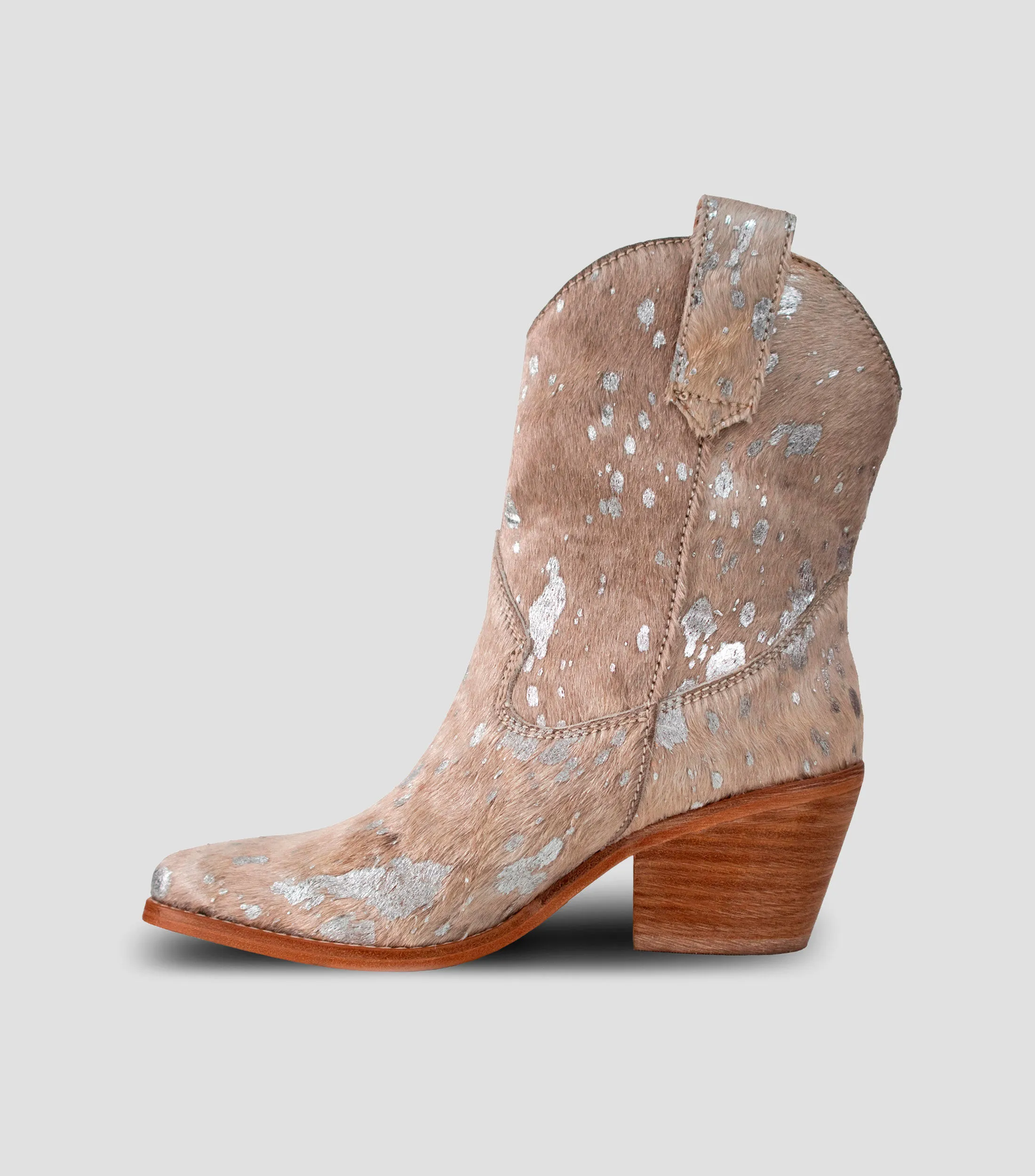 Bala Di Gala Botines vaqueros en piel con tacón medio ancho Mujer