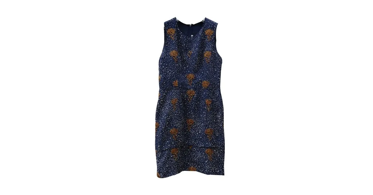 Balenciaga Vestidos Gris Crudo Azul marino 