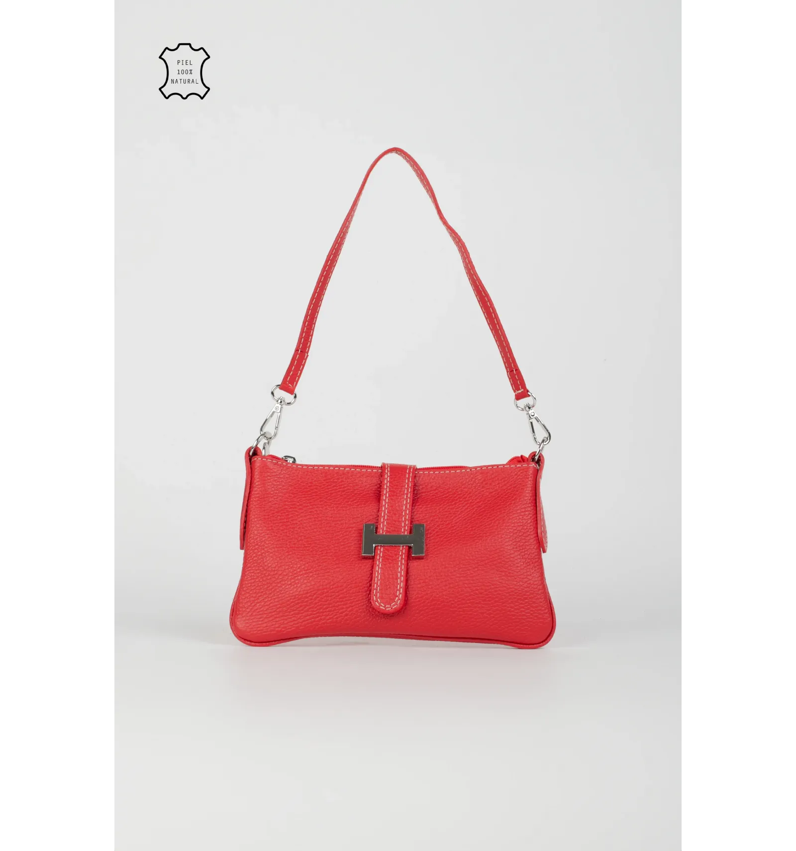 BANDOLERA DE PIEL BLUBAS  ROJO