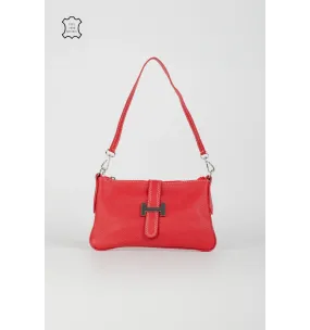 bandolera de piel blubas - rojo