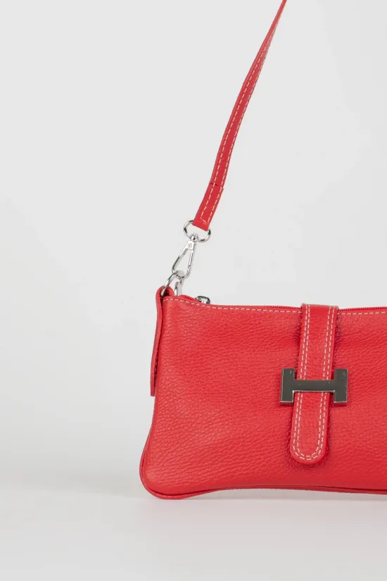 BANDOLERA DE PIEL BLUBAS  ROJO