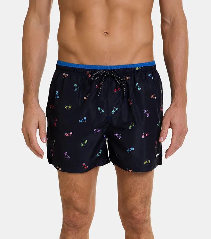 Bañador Massana en negro estampado con motos