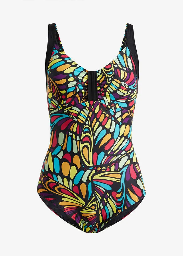 Bañador moldeador Negro con estampado gráfico