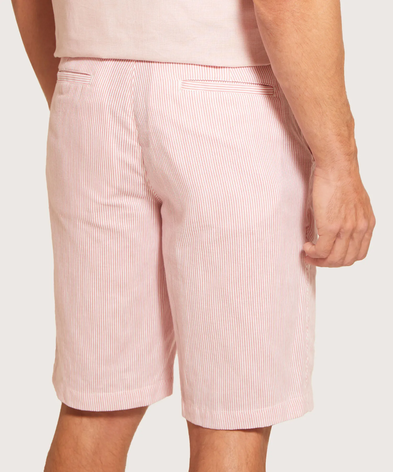 BERMUDA B&AACUTE;SICA EN EFECTO LINO ESTAMPADO