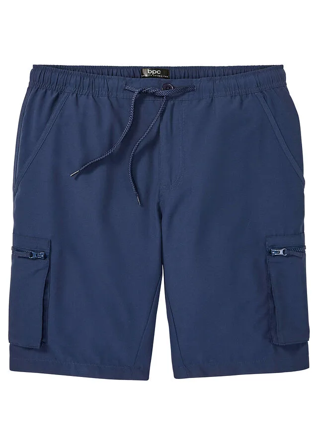 Bermudas de microfibra con estampado cargo Azul marino