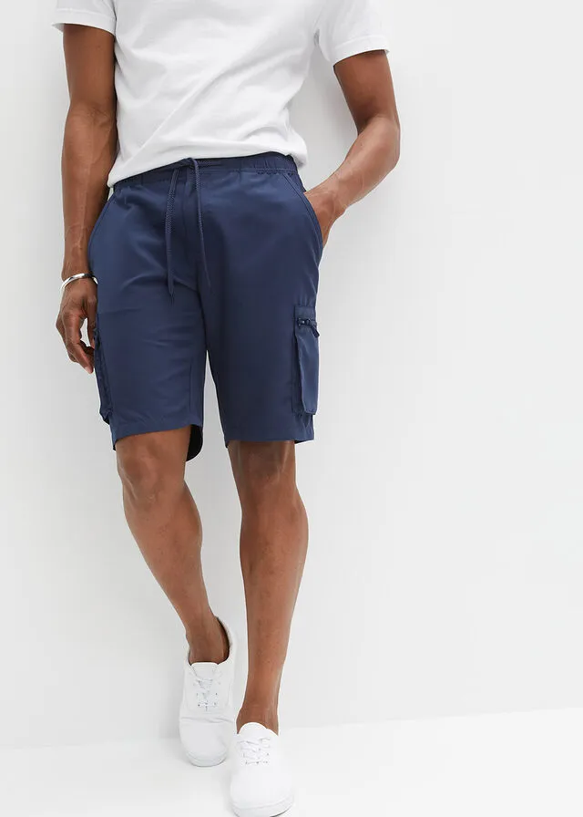 Bermudas de microfibra con estampado cargo Azul marino