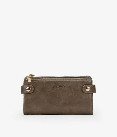 Billetero grande taupe con doble cremallera