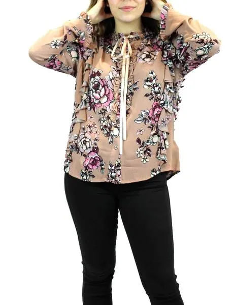 blusa anonyme designers estampado  flores con volantes