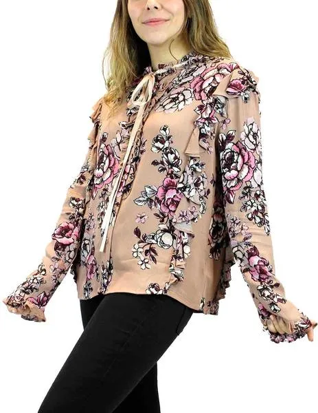 blusa anonyme designers estampado  flores con volantes