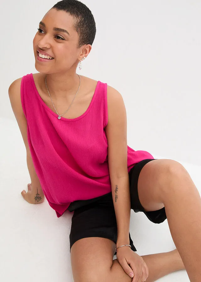 Blusa arrugada con detalle en la espalda Pink lady