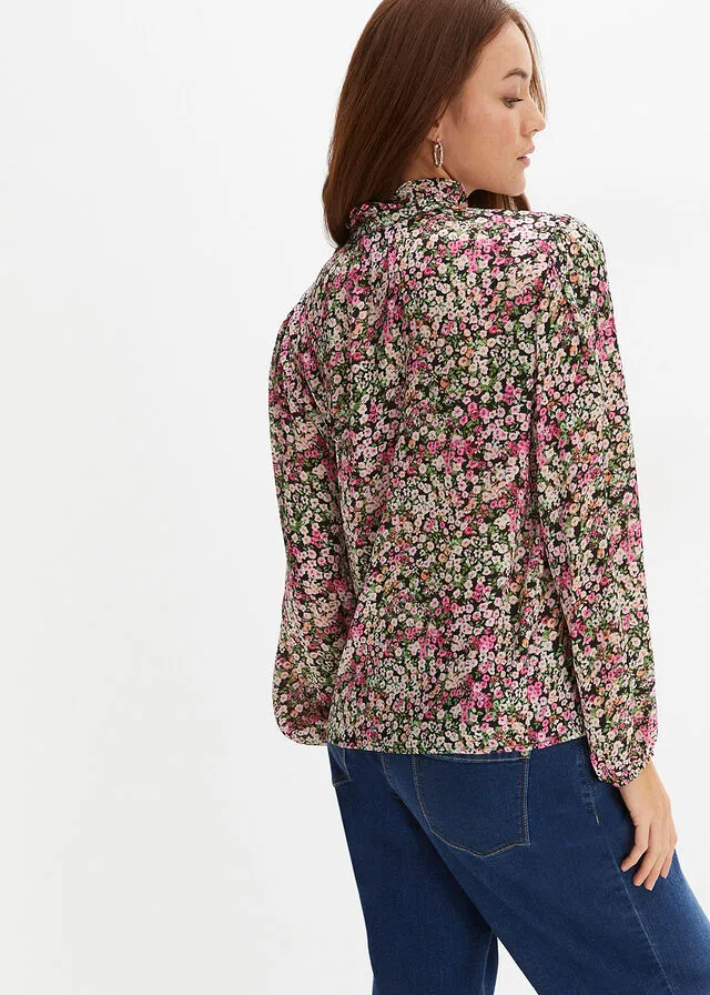 Blusa Negro con flores