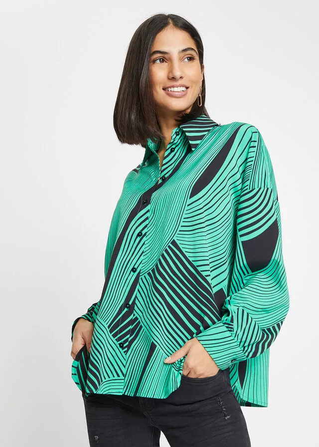 BLUSA VERDENEGRO CON ESTAMPADO GRáFICO