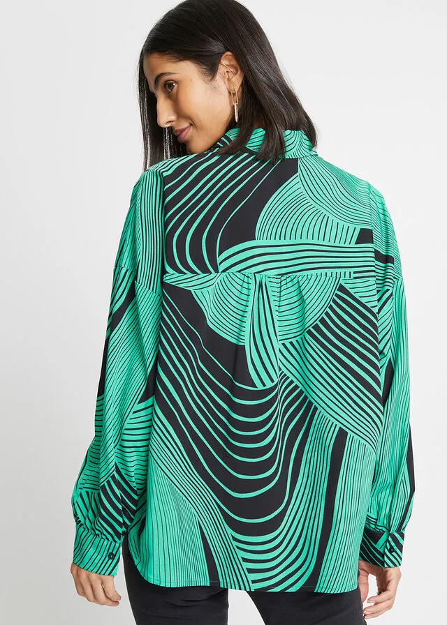 BLUSA VERDENEGRO CON ESTAMPADO GRáFICO