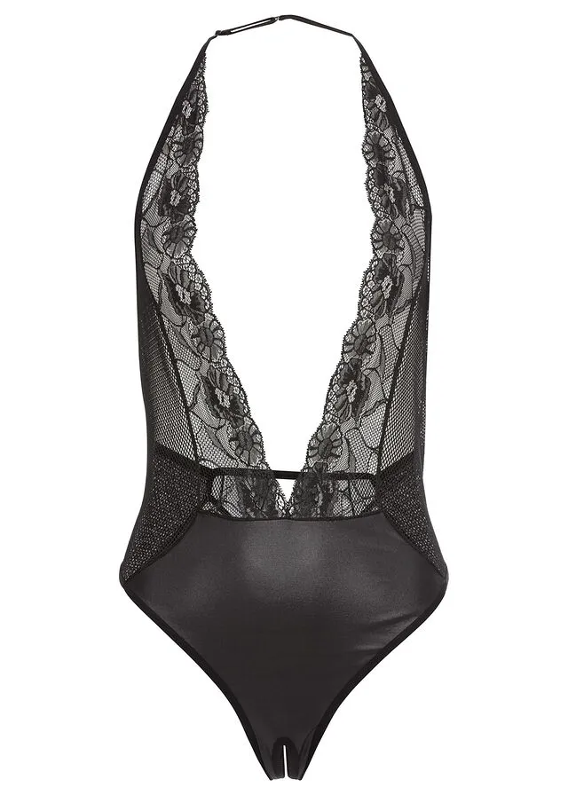 Body con abertura Negro