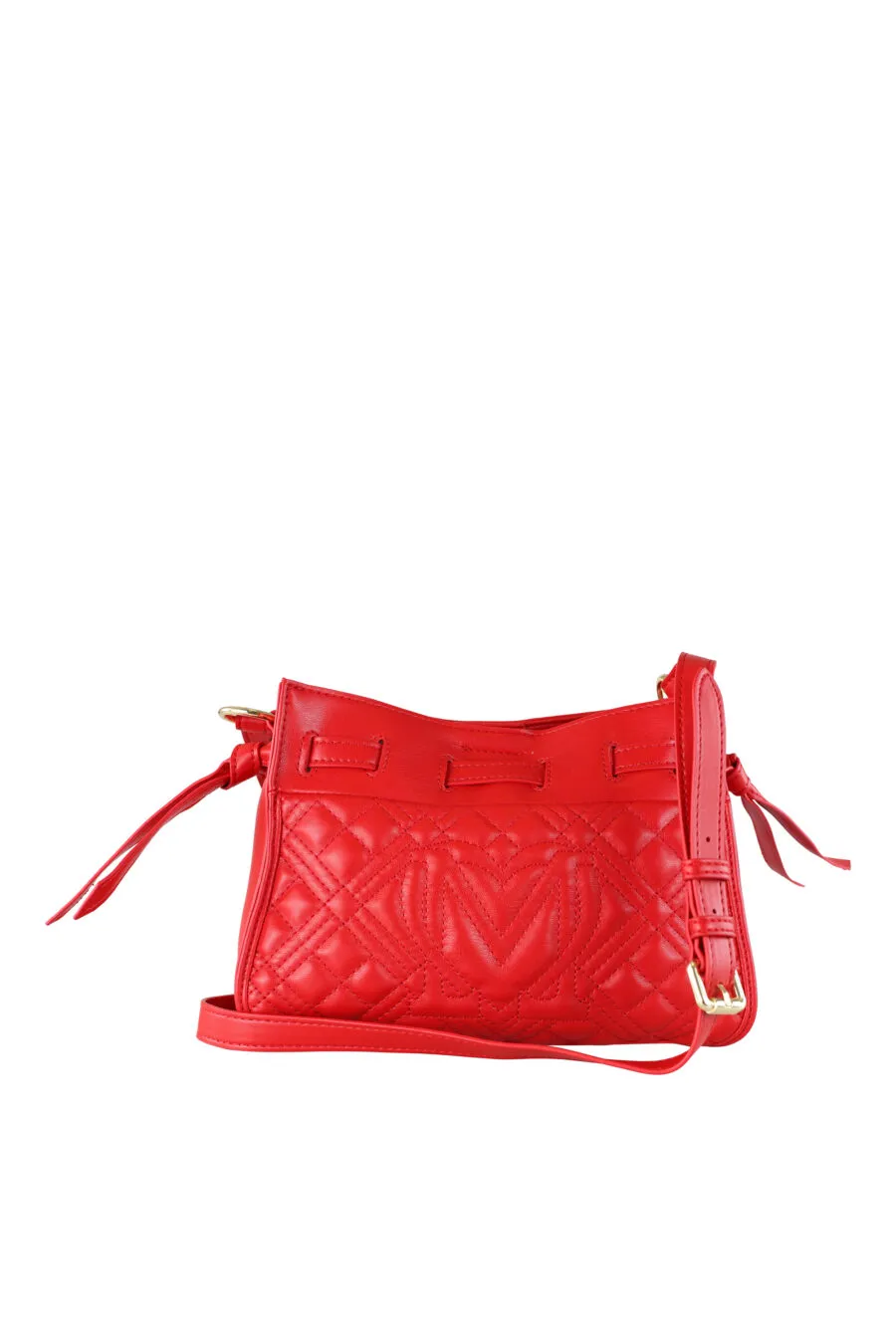 Bolso bandolera rojo acolchado con cadena y logo