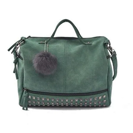 Bolso de cuero con remaches vintage
