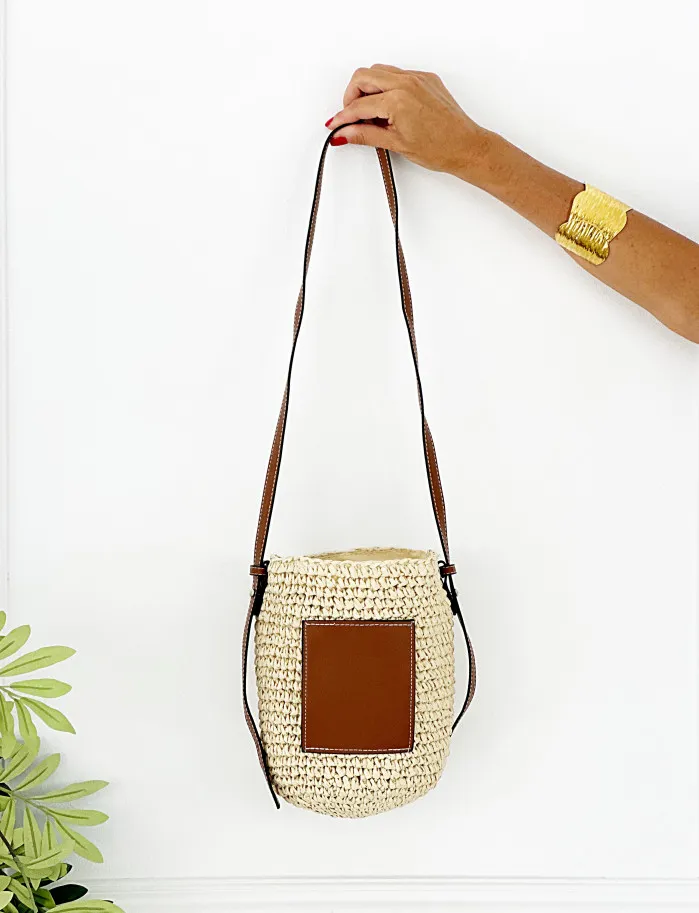 Bolso love rafia beige
