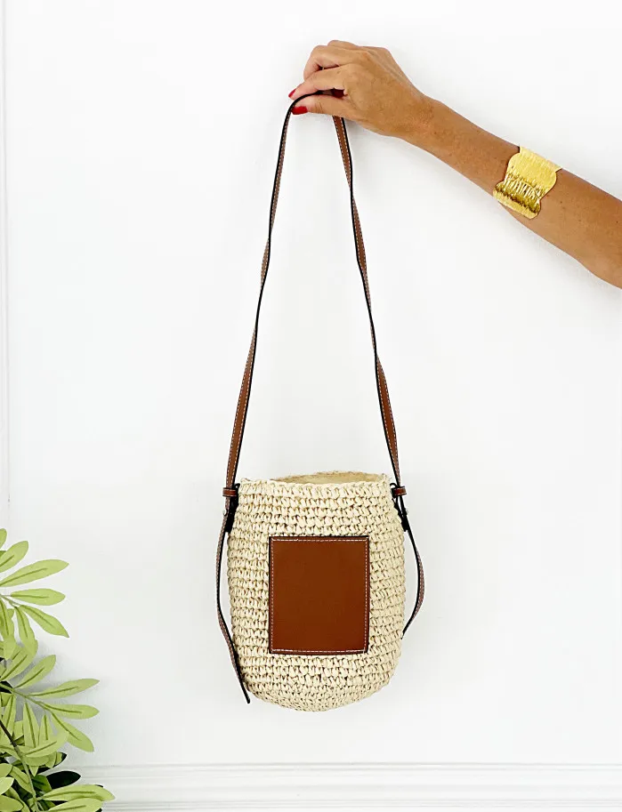 Bolso love rafia beige