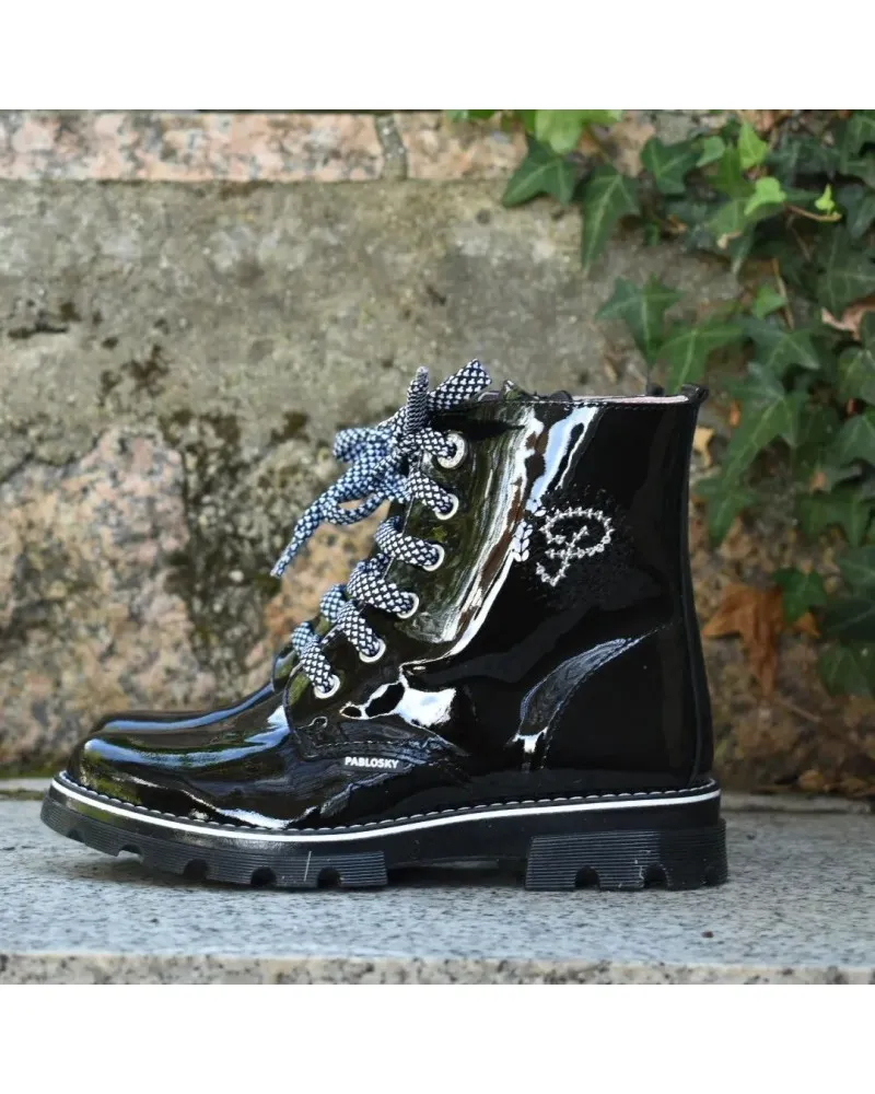 Bota militar charol Pablosky 489819
