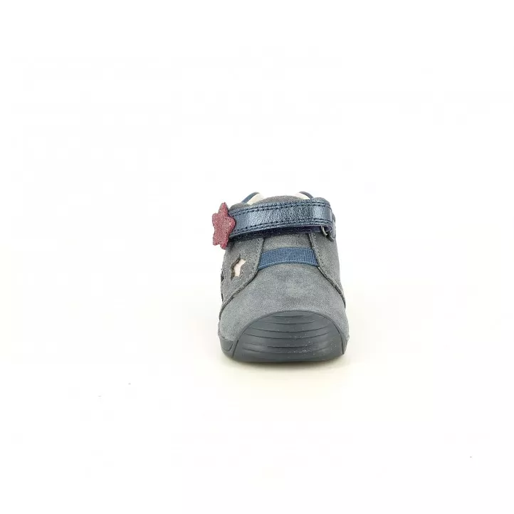 Botas Biomecanics azul satinado con detalle de estrellas y velcro