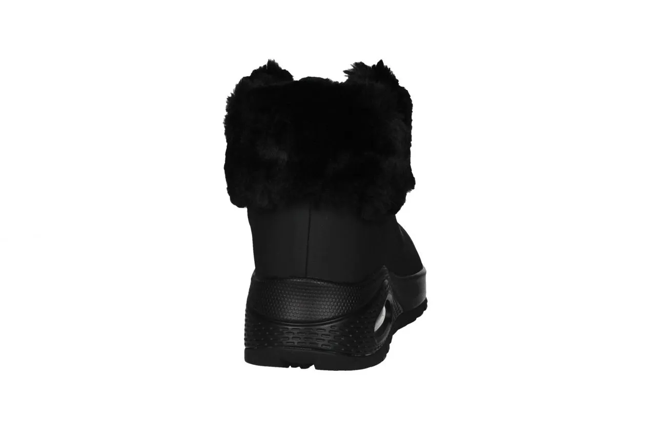 Botin Cordon/cremallera Negro Cuello Pelos Camara De Aire