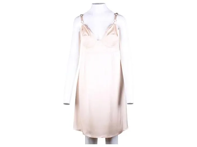BOTTEGA VENETA Vestido con tirantes espagueti Beige 